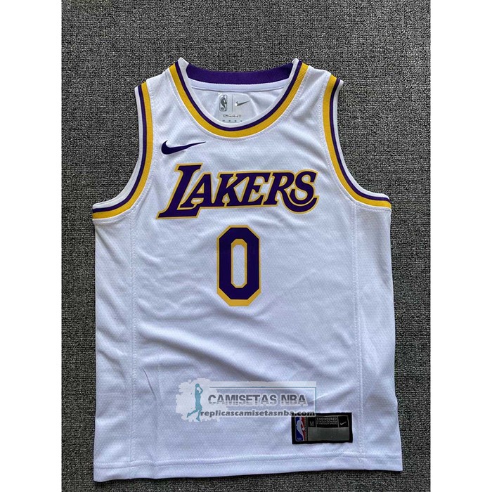 Camiseta Nino Los Angeles Lakers Russell Westbrook NO 0 Association 2022-23 Blanco